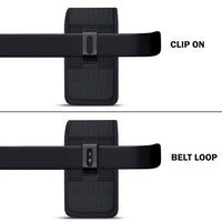 Reiko Vertical Rugged Custom EVA Pouch With Magnetic Closure and Belt Clip In Black (6.6 x3.5 x 0.7 Inches)