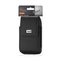 Reiko Vertical Leather Pouch With Magnetic Closure and Belt Loop In Black (4.4 x 2.3 x 0.9 Inches)