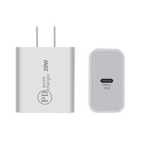 20W Power Delivery Travel Wall Charger Adapter with Type-C Port In White