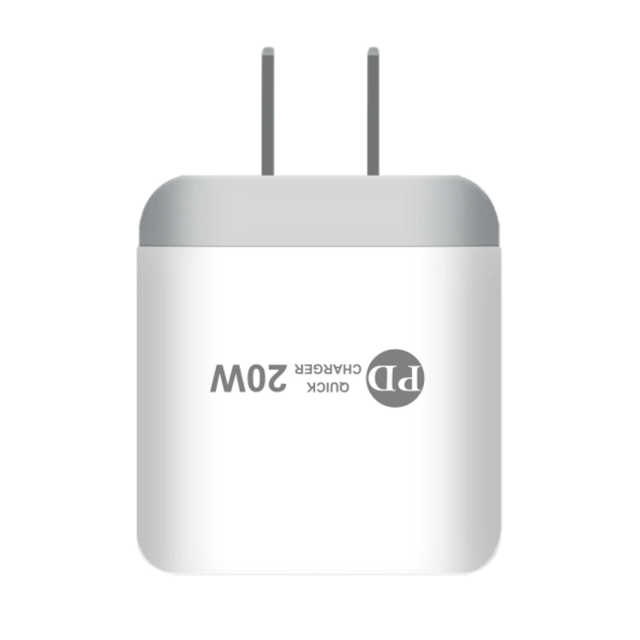 20W Power Delivery Travel Wall Charger Adapter with Dual Ports of USB and Type-C In White