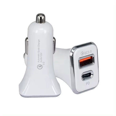 2 Ports USB C Car Charger Super Fast Charging  PD36W+QC3.0 per port