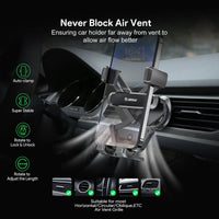Gravity Air Vent Car Phone Holder for iPhone models and Android devices