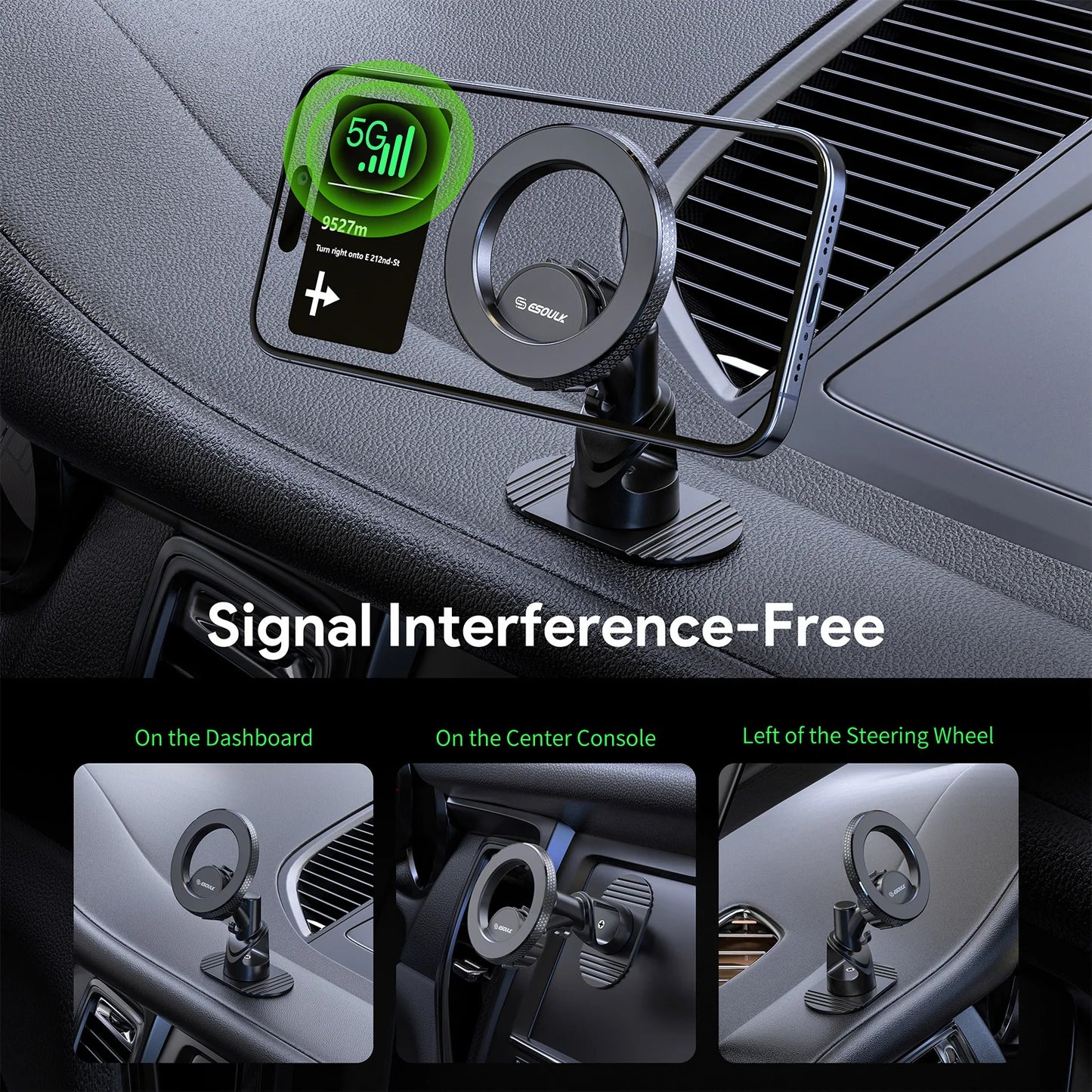 Magnetic Car Mount Phone Holder with 360å¡ Rotation